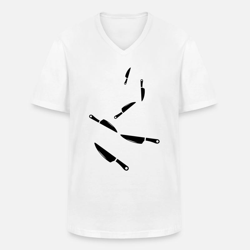 Messer icon - Männer-T-Shirt mit V-Ausschnitt - Weiß