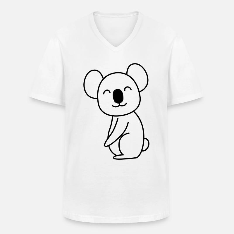 Koala Comic Tier - Männer-T-Shirt mit V-Ausschnitt - Weiß