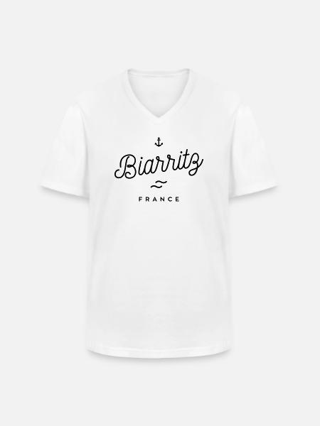 Biarritz - France - Men's V-Neck T-Shirt - white