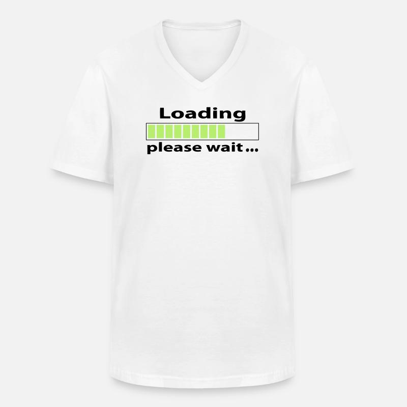 loading please wait - Men's V-Neck T-Shirt - white
