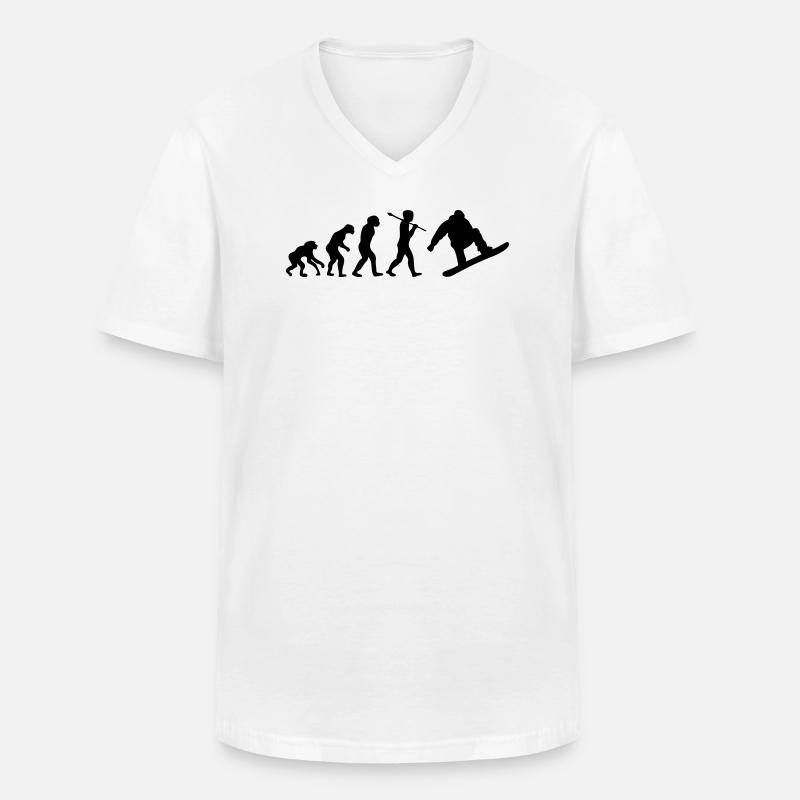snowboard evolution - Men's V-Neck T-Shirt - white