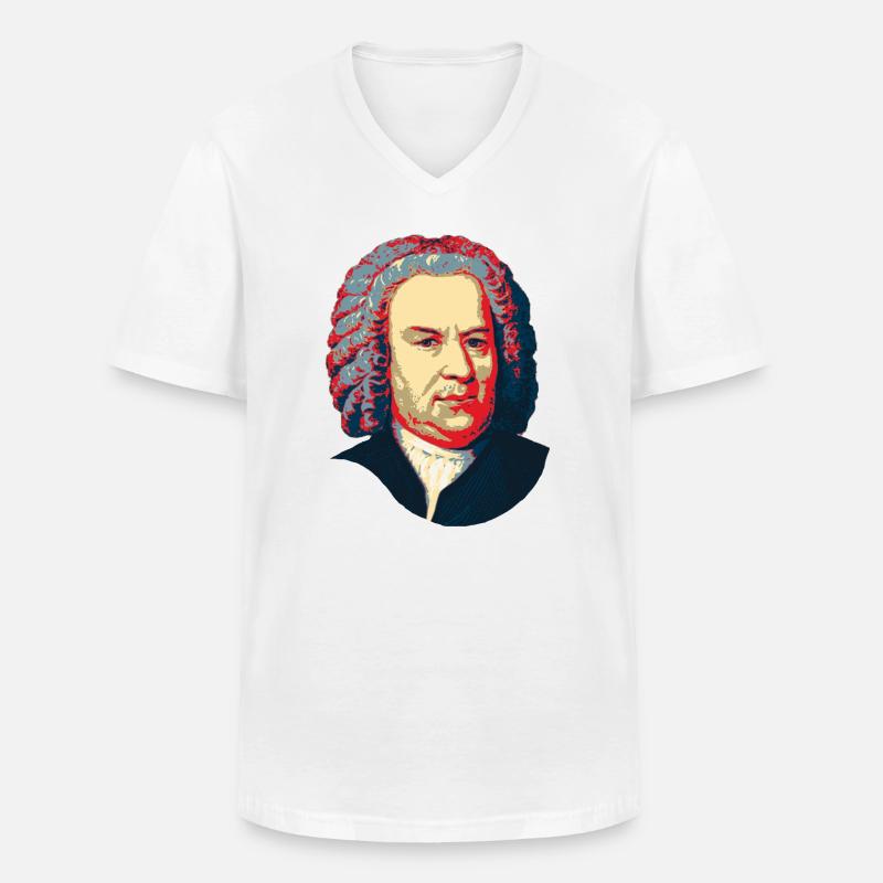 Johann Sebastian Bach - Männer-T-Shirt mit V-Ausschnitt - Weiß