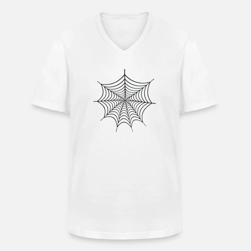 Spider Web Geschenk Spiderman Spinnennetz - Männer-T-Shirt mit V-Ausschnitt - Weiß