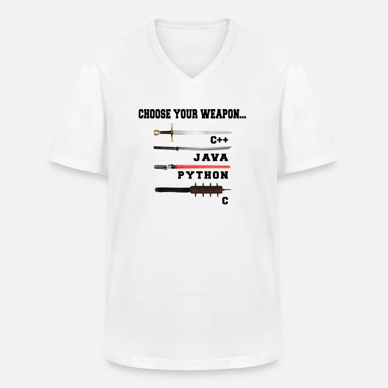 Wähle deine Waffe - Männer-T-Shirt mit V-Ausschnitt - Weiß