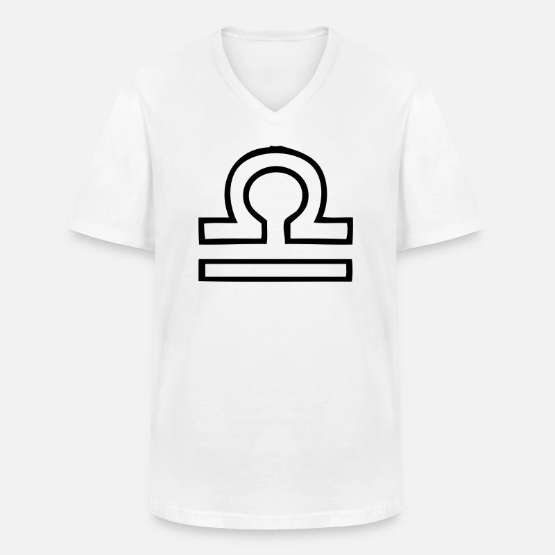 Waage Sternzeichen - Männer-T-Shirt mit V-Ausschnitt - Weiß