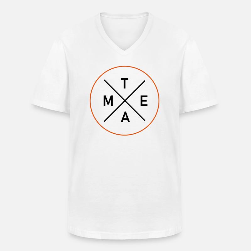 TEAM - Männer-T-Shirt mit V-Ausschnitt - Weiß