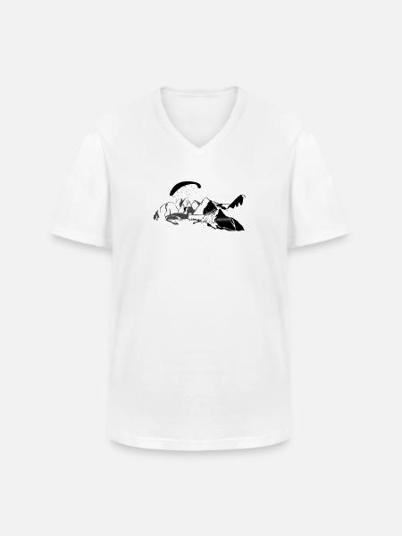 Bergflieger - Männer-T-Shirt mit V-Ausschnitt - Weiß