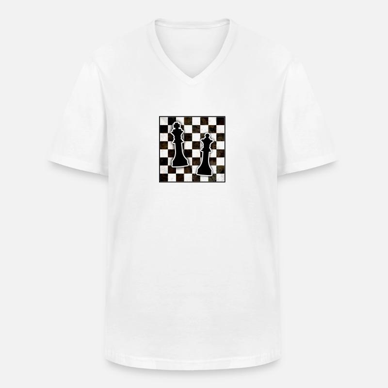 Checkmate - schachmatt - Männer-T-Shirt mit V-Ausschnitt - Weiß