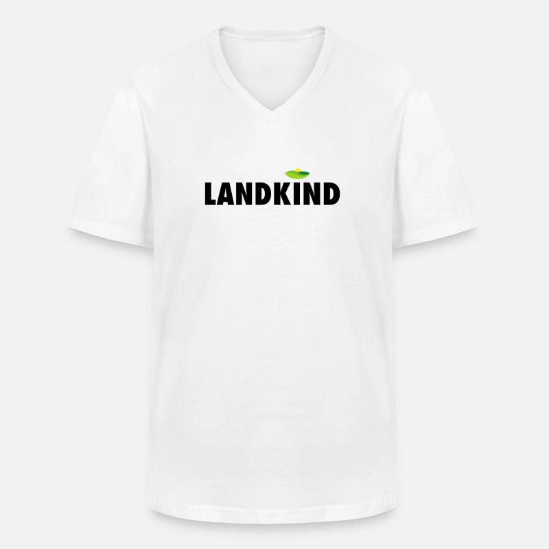 Landkind - Geschenkidee - Männer-T-Shirt mit V-Ausschnitt - Weiß