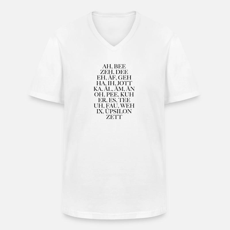 Das abc - Männer-T-Shirt mit V-Ausschnitt - Weiß