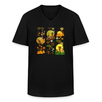 Afrique - T-shirt col V Homme - noir - Devant - AI Model Male 178 dark (178cm)