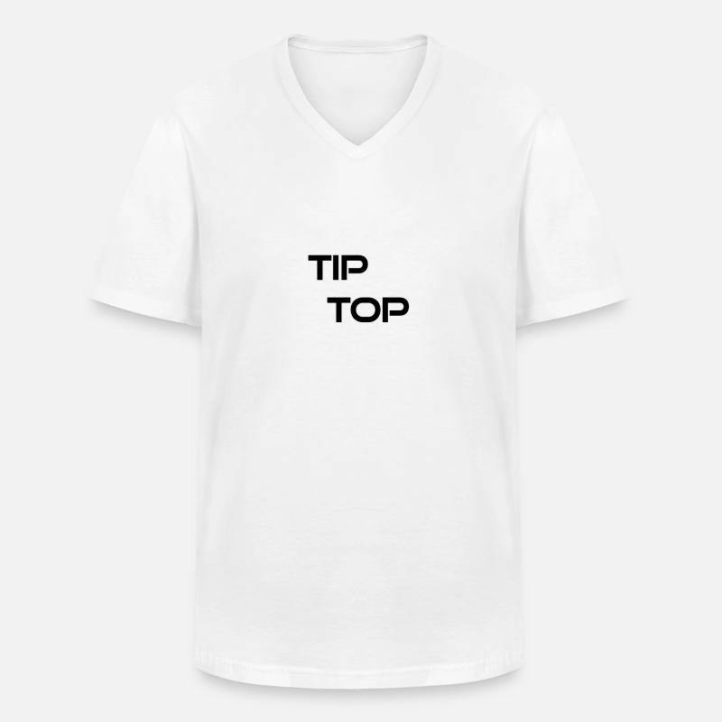 Tip Top - Männer-T-Shirt mit V-Ausschnitt - Weiß