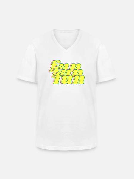 fun - T-shirt col V Homme - blanc