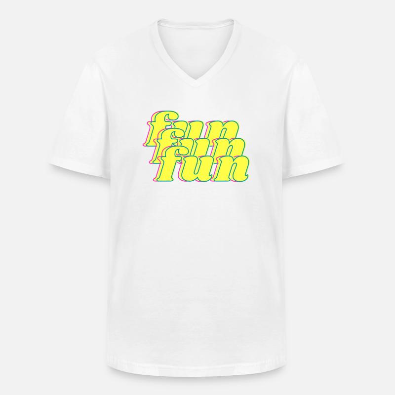 fun - Men's V-Neck T-Shirt - white