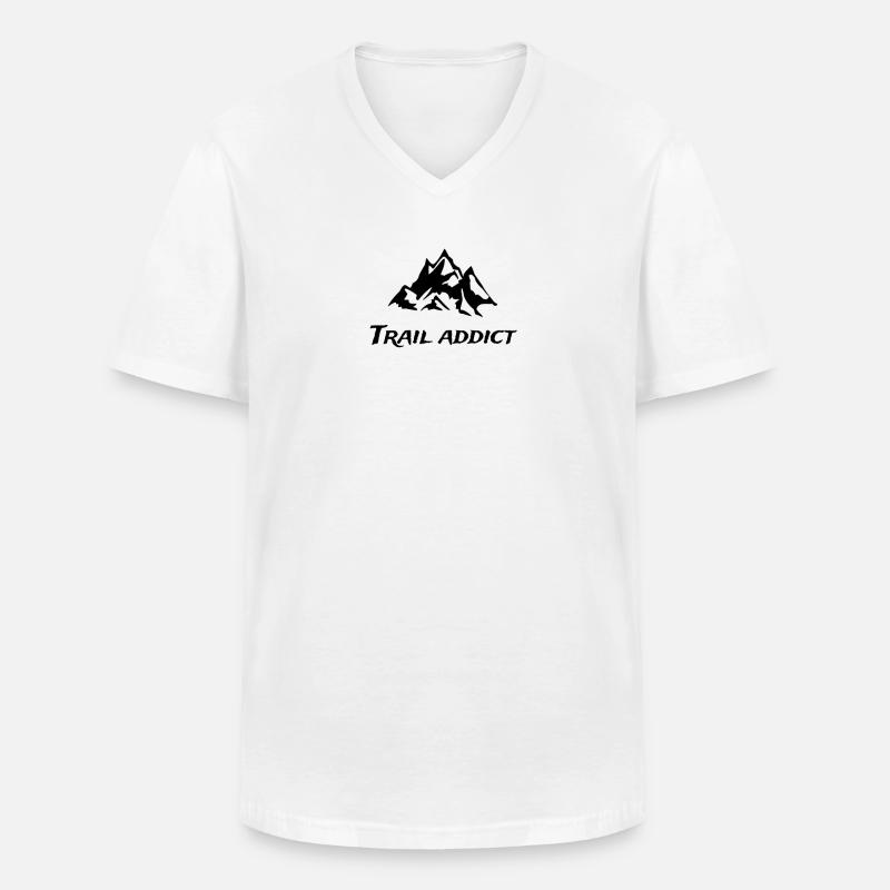 Trail-Süchtiger - Männer-T-Shirt mit V-Ausschnitt - Weiß