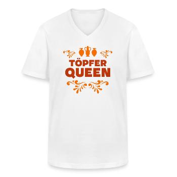 Töpfer Queen - Männer-T-Shirt mit V-Ausschnitt - Weiß - Vorne - AI Model Male 185 light (185cm)
