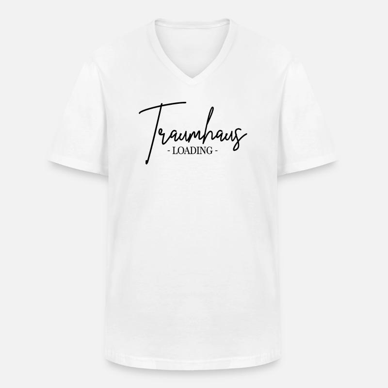 Traumhaus loading - Männer-T-Shirt mit V-Ausschnitt - Weiß