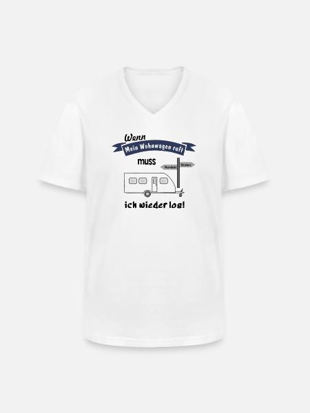 mein wohnwagen ruft - Männer-T-Shirt mit V-Ausschnitt - Weiß