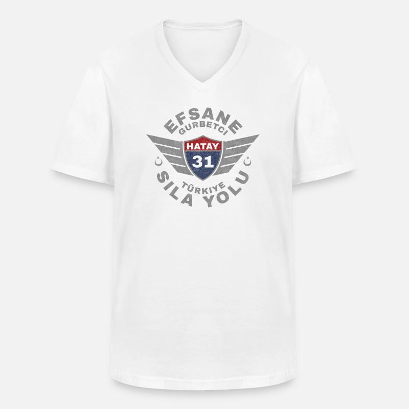 Hatay - Männer-T-Shirt mit V-Ausschnitt - Weiß