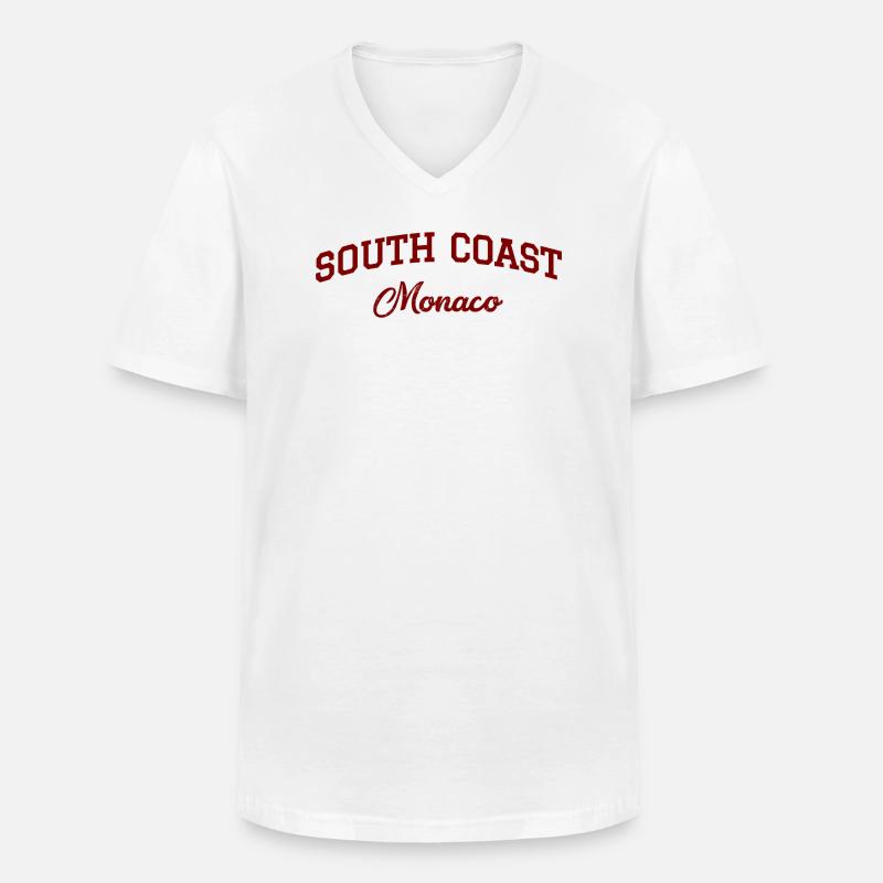 SÜDKÜSTE Monaco - Männer-T-Shirt mit V-Ausschnitt - Weiß