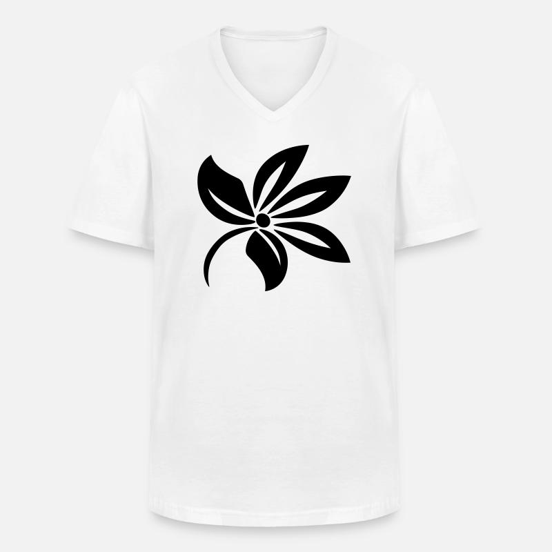 Blume - Männer-T-Shirt mit V-Ausschnitt - Weiß