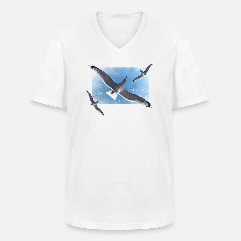 frei sein wie ein Vogel - Männer-T-Shirt mit V-Ausschnitt - Weiß
