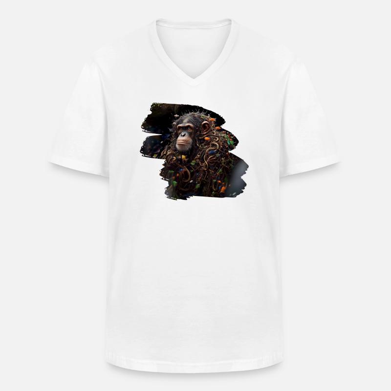 Abstraktes Bild eines Affen - Männer-T-Shirt mit V-Ausschnitt - Weiß