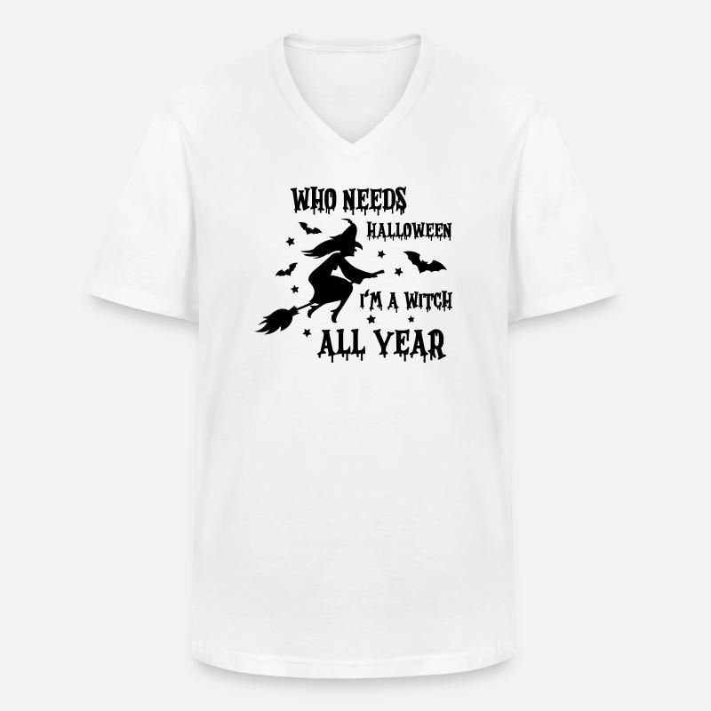 witch all year - Männer-T-Shirt mit V-Ausschnitt - Weiß