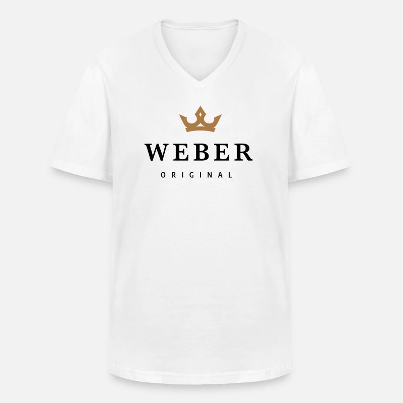 Weber - Männer-T-Shirt mit V-Ausschnitt - Weiß