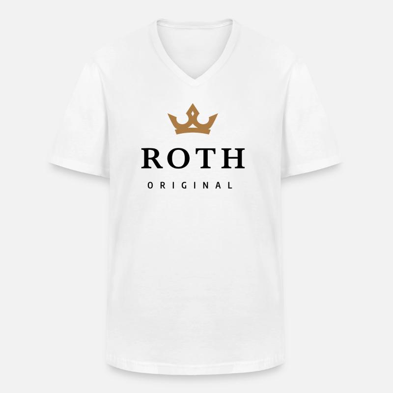Roth - Männer-T-Shirt mit V-Ausschnitt - Weiß