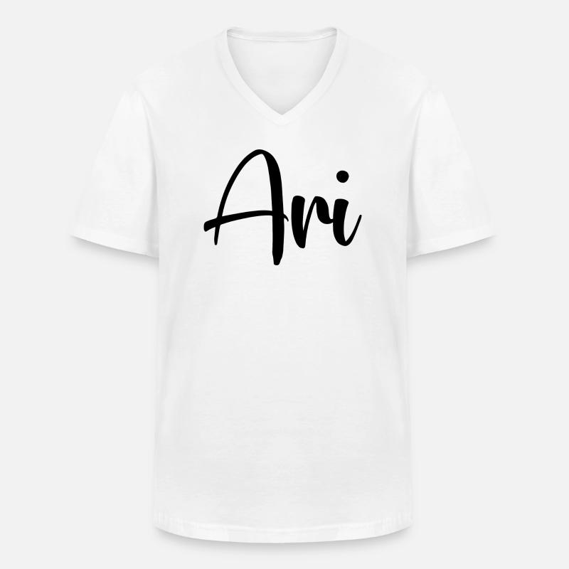 Name - Ari - Männer-T-Shirt mit V-Ausschnitt - Weiß