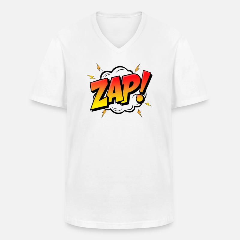 ZAPPEN! - Ein dynamischer Comic-Ausruf - Männer-T-Shirt mit V-Ausschnitt - Weiß