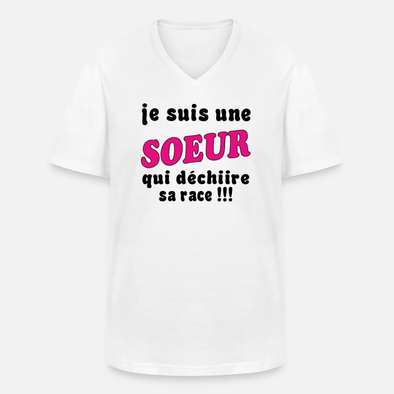 Ich bin eine SCHWESTER... - Männer-T-Shirt mit V-Ausschnitt - Weiß