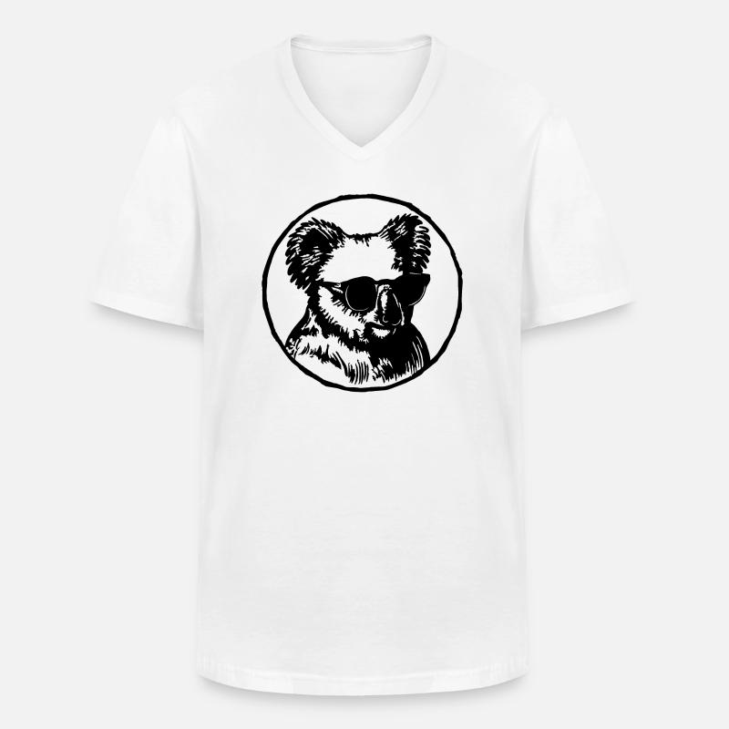 Koala - Männer-T-Shirt mit V-Ausschnitt - Weiß