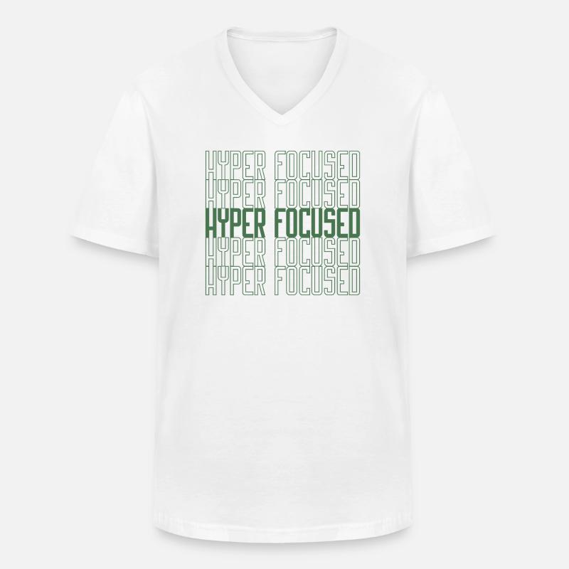 Hyperfocused in green - Männer-T-Shirt mit V-Ausschnitt - Weiß