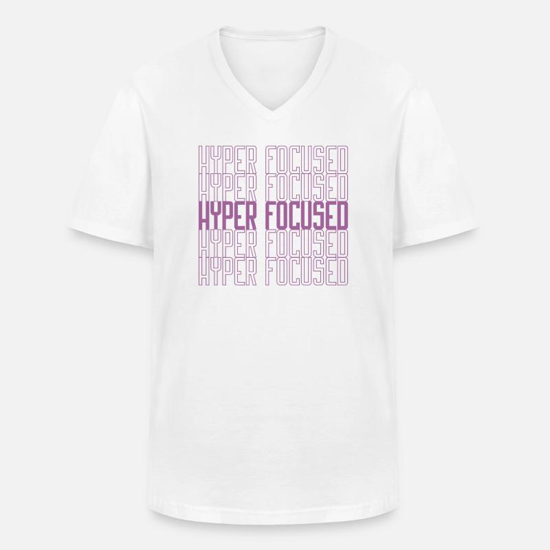 Hyperfocused in pink - Männer-T-Shirt mit V-Ausschnitt - Weiß
