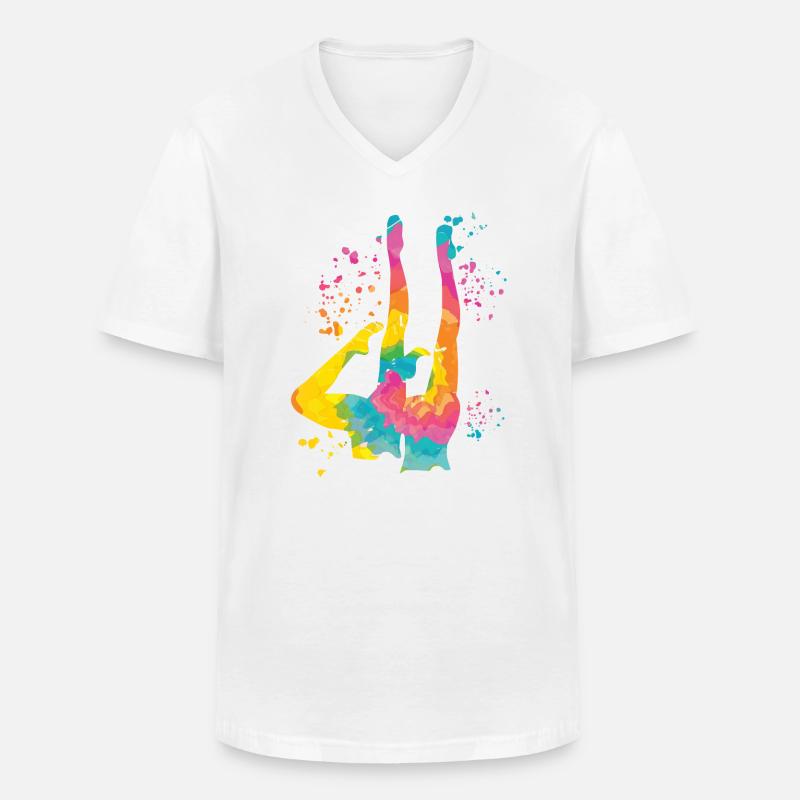 Artistic Swim Team Synchronschwimmen - Männer-T-Shirt mit V-Ausschnitt - Weiß