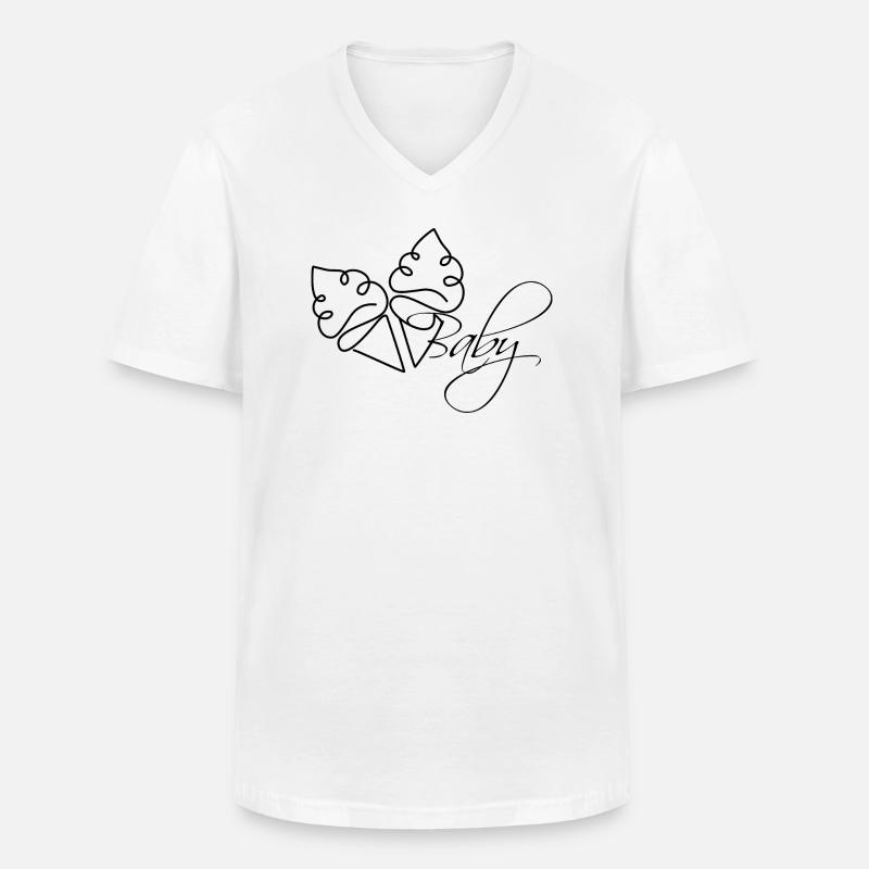 Eis Eis Baby Lineart - Männer-T-Shirt mit V-Ausschnitt - Weiß
