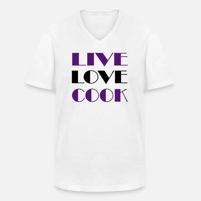 Leidenschaft beim kochen - Männer-T-Shirt mit V-Ausschnitt - Weiß