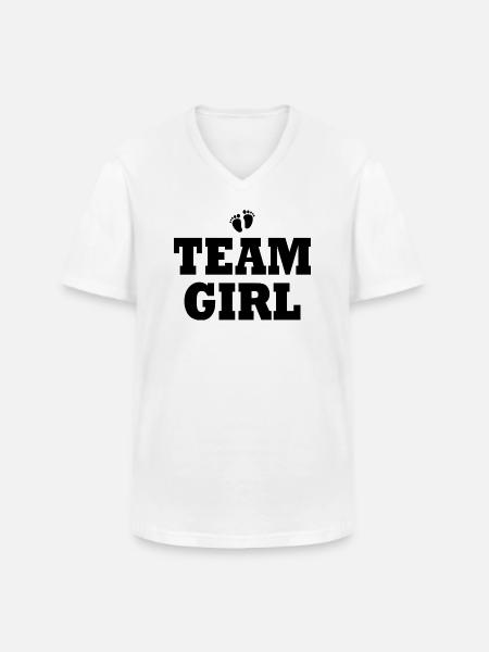 Team girl - Men's V-Neck T-Shirt - white