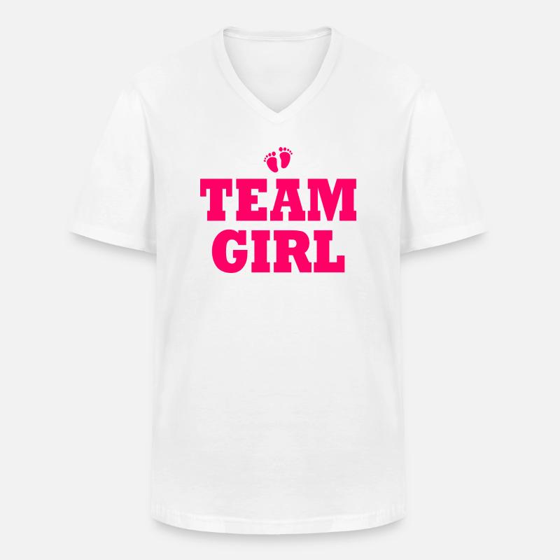 Team girl - Männer-T-Shirt mit V-Ausschnitt - Weiß