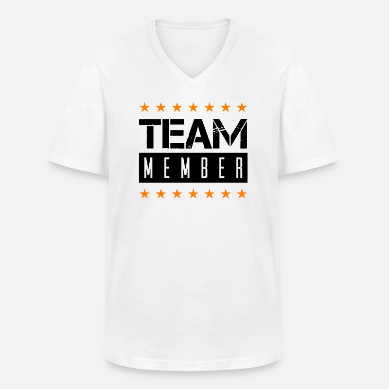 team member - Männer-T-Shirt mit V-Ausschnitt - Weiß