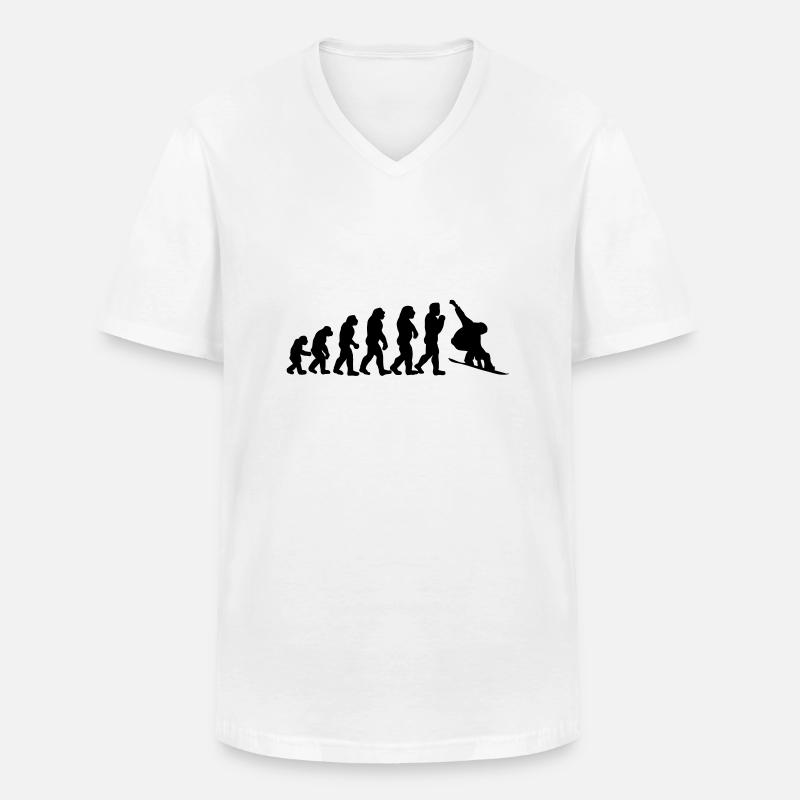 snowboard evolution - Men's V-Neck T-Shirt - white