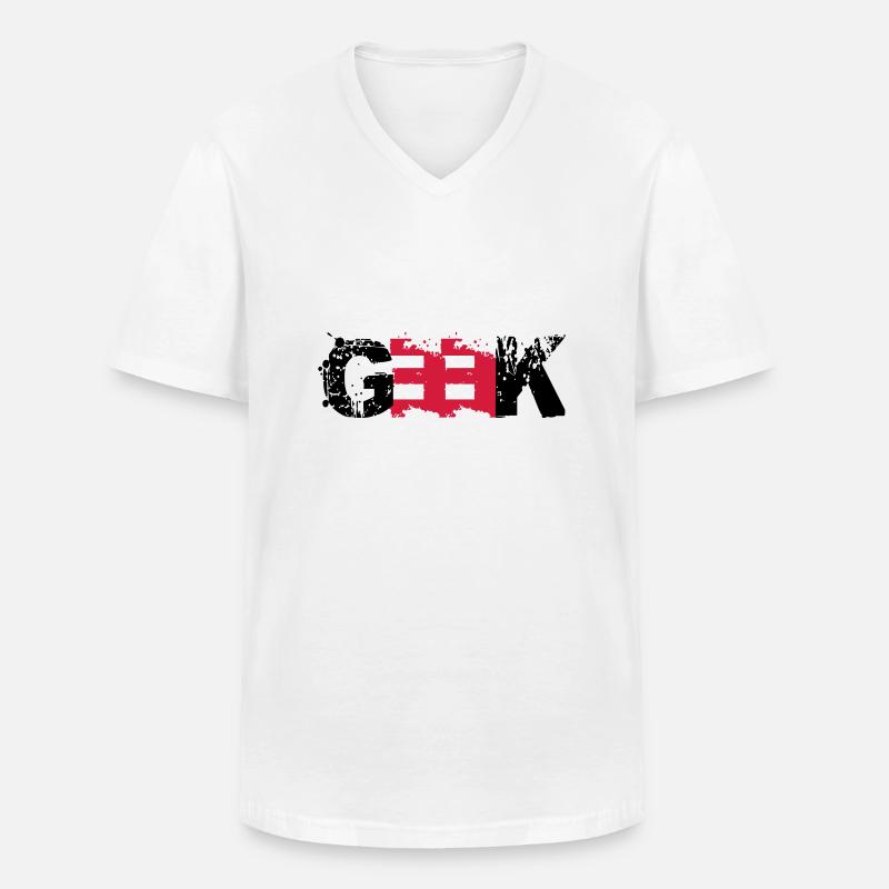 Geek Farbabdruck - Männer-T-Shirt mit V-Ausschnitt - Weiß