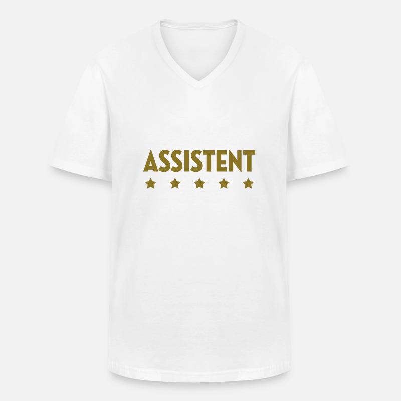 Assistent - Assistentin - Mitarbeiter - Chef - Männer-T-Shirt mit V-Ausschnitt - Weiß