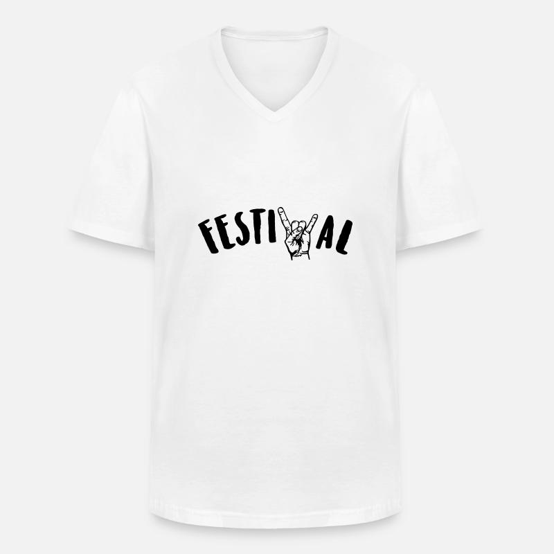 festival - Männer-T-Shirt mit V-Ausschnitt - Weiß