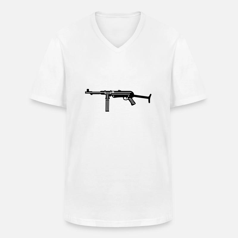 mp 38 40 1f - Männer-T-Shirt mit V-Ausschnitt - Weiß