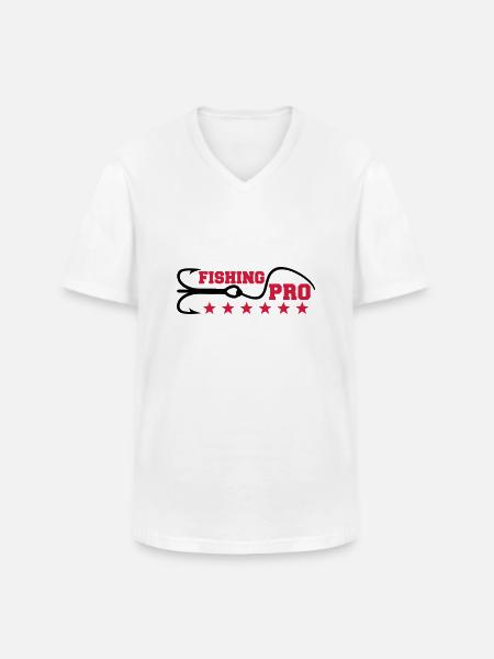Fishing Pro - Men's V-Neck T-Shirt - white