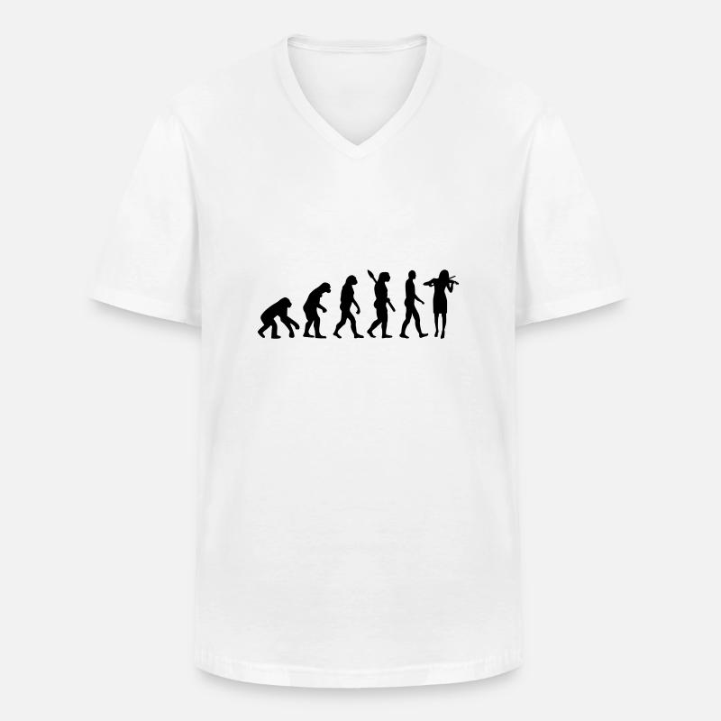 Evolution Violon - T-shirt col V Homme - blanc