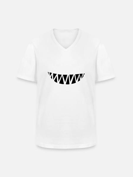 Monster teeth - Men's V-Neck T-Shirt - white